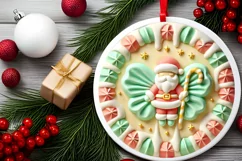 Round Christmas Ornament Sublimation|Clipart Product Image 1