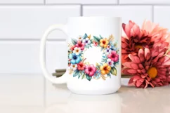 Watercolor Floral Frame with Hawaiian Flowers | Sublimation Product Image 2