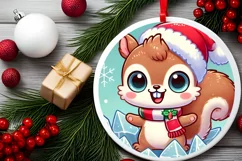 Round Christmas Ornament Sublimation|Clipart Product Image 1