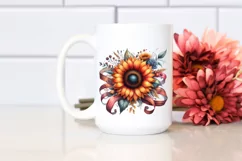 Vibrant Sunflower with Ribbons | Clipart Product Image 2