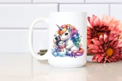 Baby Unicorn Snowman PNG Product Image 2