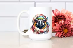 Detailed Macaw Silk Scarf Smiling | Clipart Product Image 2