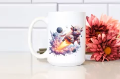 Colorful Meteor Highland Cow PNG Product Image 2