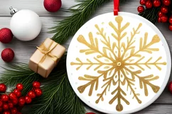 Round Christmas Ornament Sublimation|Clipart Product Image 2