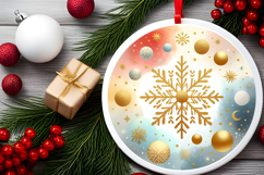 Round Christmass Ornament PNG Product Image 2