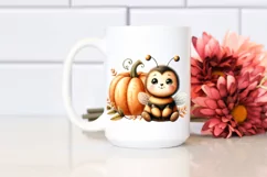 Funny Cute Baby Bee Sitting | Watercolor Clipart Product Image 2