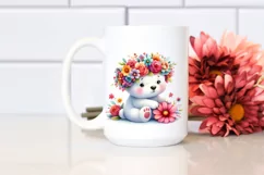 Vibrant Baby Polar Bear Sitting PNG Product Image 2