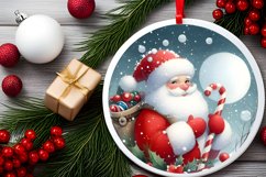 Santa Round Sticker Sublimation PNG Product Image 2