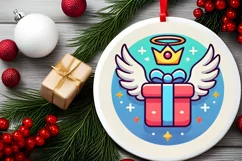 Round Christmas Ornament Sublimation|Clipart Product Image 1