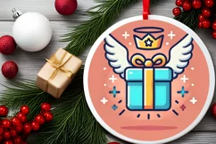 Round Christmas Ornament Sublimation|Clipart Product Image 1