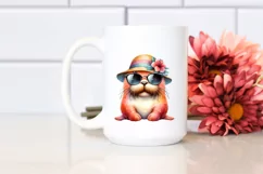 Cute Baby Walrus with Sun es and Sun Hat Product Image 2