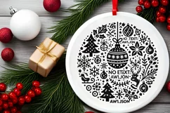 Round Christmas Ornament Sublimation|Clipart Product Image 1