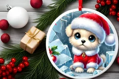 Round Christmas Ornament Sublimation|Clipart Product Image 1