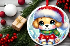 Round Christmas Ornament Sublimation|Clipart Product Image 1