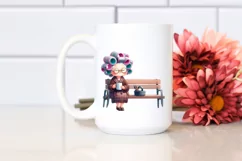 Old Lady Character on Bench with Hair Curlers | Sublimation Product Image 2