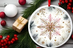 Round Christmas Ornament Sublimation|Clipart Product Image 2
