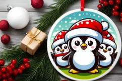 Round Christmas Ornament Sublimation|Clipart Product Image 2