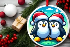 Round Christmas Ornament Sublimation|Clipart Product Image 2