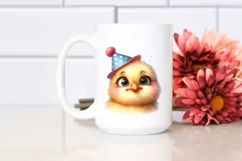 Watercolor Baby Chick Party Hat | Sublimation Clipart Product Image 2