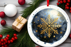 Round Christmass Ornament PNG Product Image 2