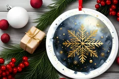 Round Christmas Ornament Sublimation|Clipart Product Image 2