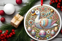 Round Christmas Ornament Sublimation|Clipart Product Image 1