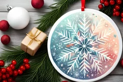 Round Christmas Ornament Sublimation|Clipart Product Image 2