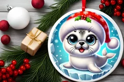 Round Christmas Ornament Sublimation|Clipart Product Image 1