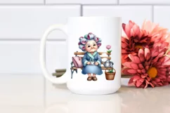 Old Lady Character on Bench with Hair Curlers | Sublimation Product Image 2
