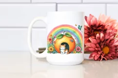 Illustration of Cat House with Rainbow | Sublimation Clipart Product Image 2