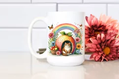 Illustration of Cat House with Rainbow | Sublimation Clipart Product Image 2