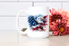 Patriotic Eagle with USA Flag | Sublimation Clipart Product Image 2