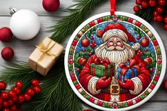 Round Christmas Ornament Sublimation|Clipart Product Image 2