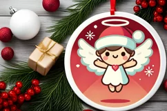 Round Christmas Ornament Sublimation|Clipart Product Image 1
