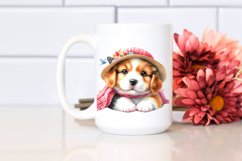 Colorful Watercolor Baby Dog | Sublimation Clipart Product Image 2