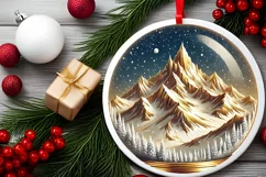 Round Christmas Ornament Sublimation|Clipart Product Image 1