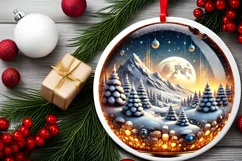 Round Christmas Ornament Sublimation|Clipart Product Image 1
