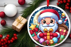 Round Christmas Ornament Sublimation|Clipart Product Image 2