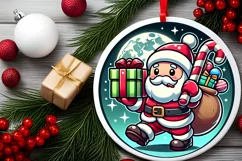Round Christmas Ornament Sublimation|Clipart Product Image 2