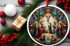 Round Christmas Ornament Sublimation|Clipart Product Image 2