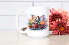 Colorful Fire Truck Fairy PNG Product Image 2