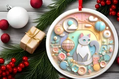 Round Christmas Ornament Sublimation|Clipart Product Image 2