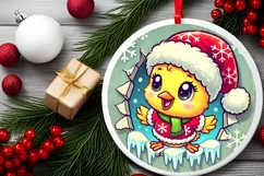 Round Christmas Ornament Sublimation|Clipart Product Image 1