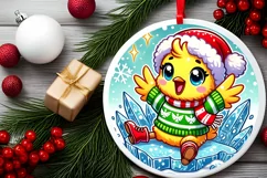Round Christmas Ornament Sublimation|Clipart Product Image 1