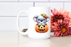 Cute Baby Koala Popping Out from Halloween Pumpkin Product Image 2