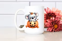 Cute Baby Koala Popping Out from Halloween Pumpkin Product Image 2