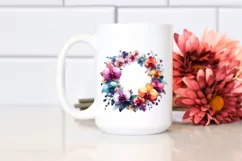 Colorful Floral Frame with Orchid PNG Product Image 2
