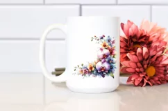 Colorful Floral Frame with Orchid PNG Product Image 2