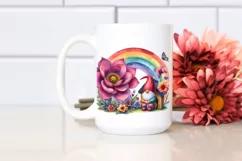 Illustration of Gnome House with Large Flower and Colorful Product Image 2