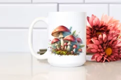 Detailed Mushroom Watercolor Splash PNG Product Image 2